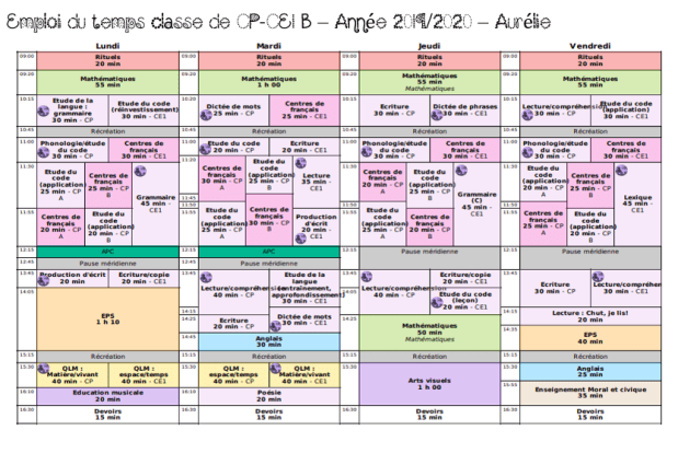Emploi du temps 1920